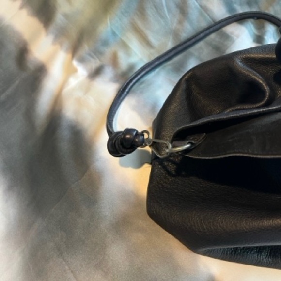 Free People | Leather "Head Over Heels" Tote Bag | Navy Blue - Picture 7 of 14